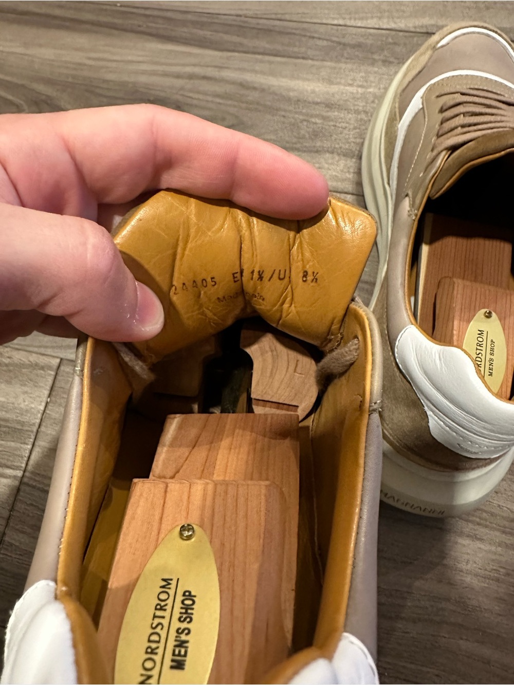 Magnanni Beige, White and Tan Leather & Suede Sneakers - Picture 4 of 4